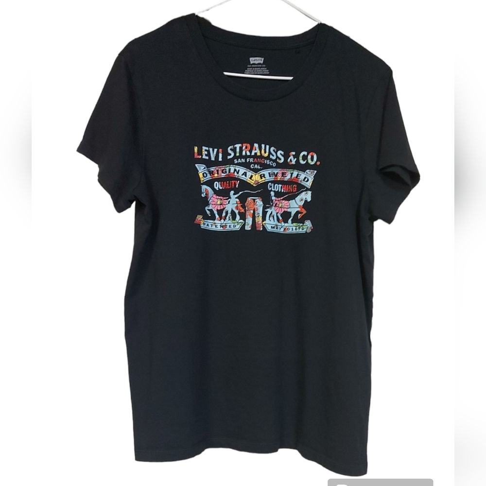 Levi's Logo Black T-shirt Women's Size Large
